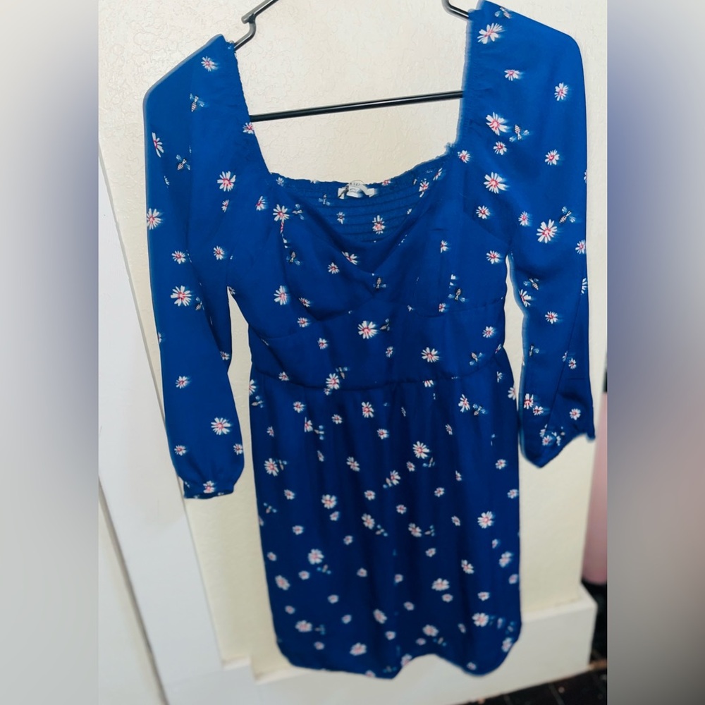 Blue half sleeve dress
